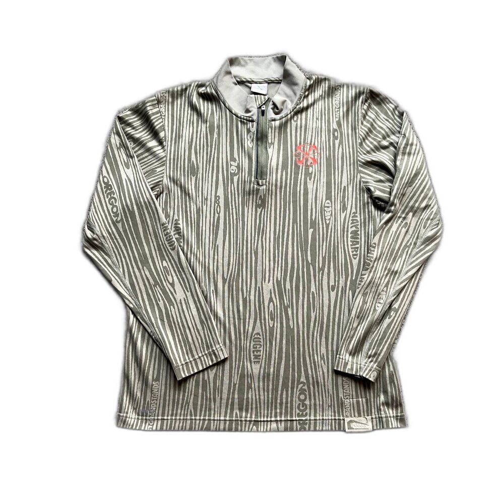 Y2K NIKE FIT DRY GREEN PINWHEEL EUGENE 2008 LONG SLEEVE QUARTER ZIP SIZE LARGE